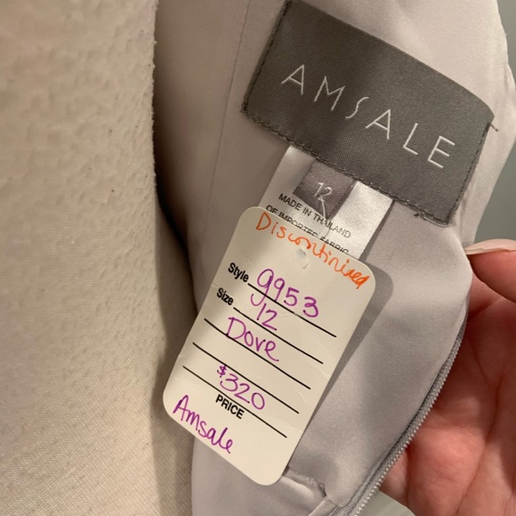 Amsale G953 dove size 12 - Picture 5 of 7